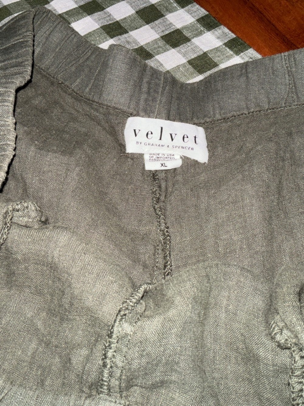 VELVET BY GRAHAM & SPENCER  LOLA LINEN PANT OLIVE - Picture 4 of 5